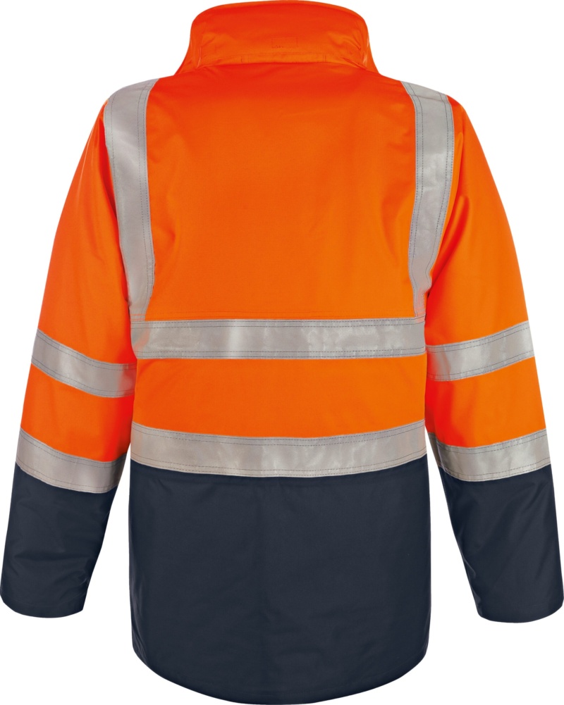 Warnschutz,Parka 5 in 1, leuchtorange-marine – Bild 3